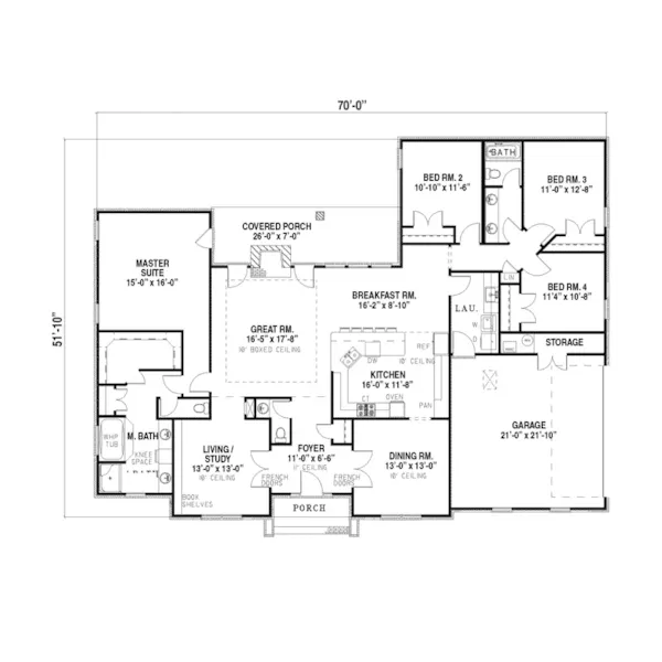 European House Plan First Floor - Virginia Traditional Home 055D-0149 - Shop House Plans and More