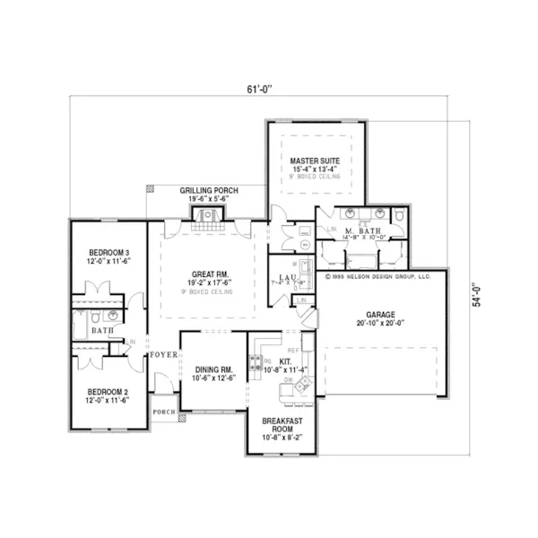 Southern House Plan First Floor - Conan Ranch Home 055D-0150 - Search House Plans and More