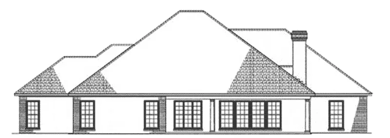 Ranch House Plan Rear Elevation - Autry Ranch Home 055D-0152 - Search House Plans and More