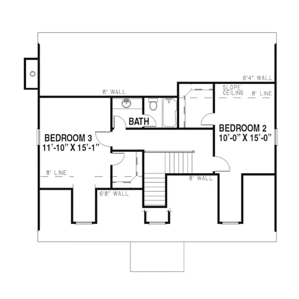 Colonial House Plan Second Floor - Elbring New England Style Home 055D-0155 - Search House Plans and More