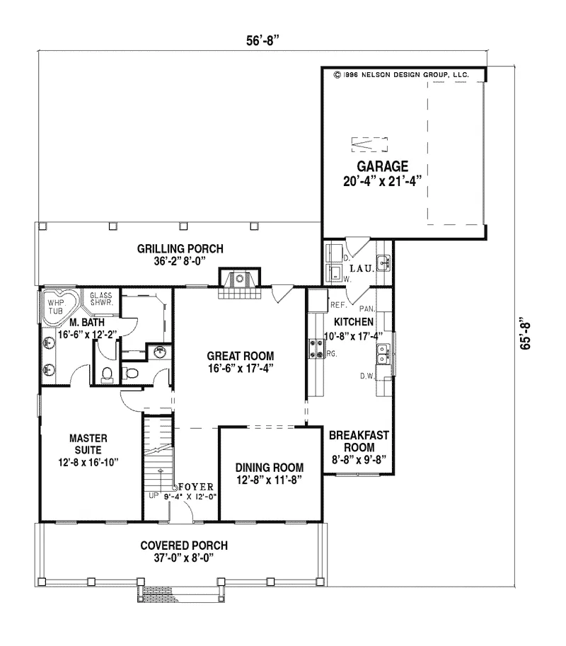 Country House Plan First Floor - Corgan Country Acadian Home 055D-0156 - Search House Plans and More