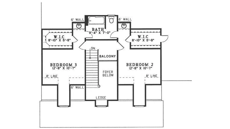 Country House Plan Second Floor - Corgan Country Acadian Home 055D-0156 - Search House Plans and More