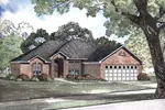 Traditional Brick Ranch Home With Arch Front Entry