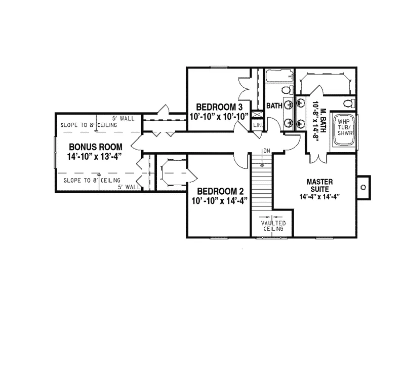 Colonial House Plan Second Floor - Farley Hill Country Home 055D-0161 - Search House Plans and More