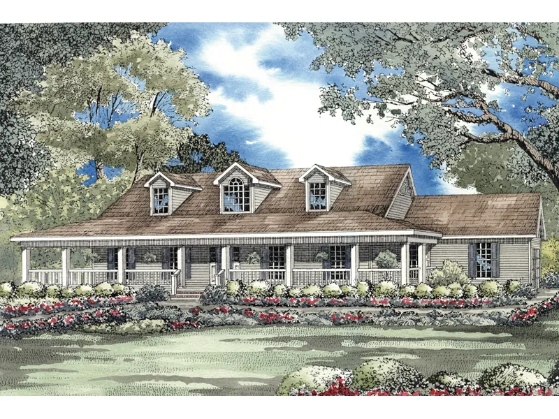 Lowcountry House Plan Front Image - Gianino Country Ranch Home 055D-0162 - Search House Plans and More