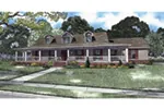 Traditional House Plan Front Image - Gianino Country Ranch Home 055D-0162 - Search House Plans and More