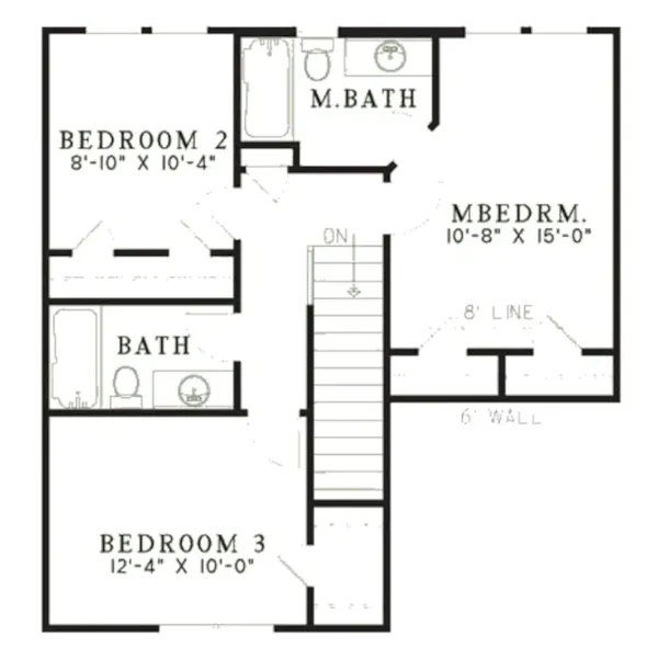 Southern House Plan Second Floor - Southfield Crossing Country Home 055D-0165 - Shop House Plans and More