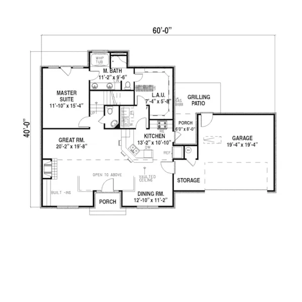 Bungalow House Plan First Floor - Willingham Bungalow Home 055D-0168 - Shop House Plans and More