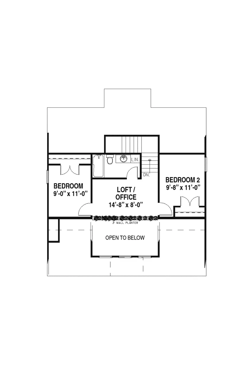 Bungalow House Plan Second Floor - Willingham Bungalow Home 055D-0168 - Shop House Plans and More