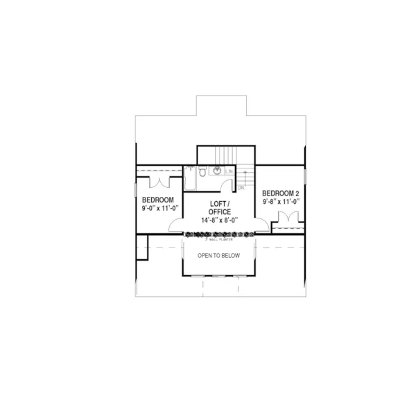 Bungalow House Plan Second Floor - Willingham Bungalow Home 055D-0168 - Shop House Plans and More