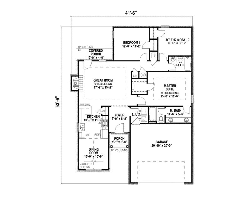 Ranch House Plan First Floor - Evergreen Meadows Ranch Home 055D-0169 - Search House Plans and More