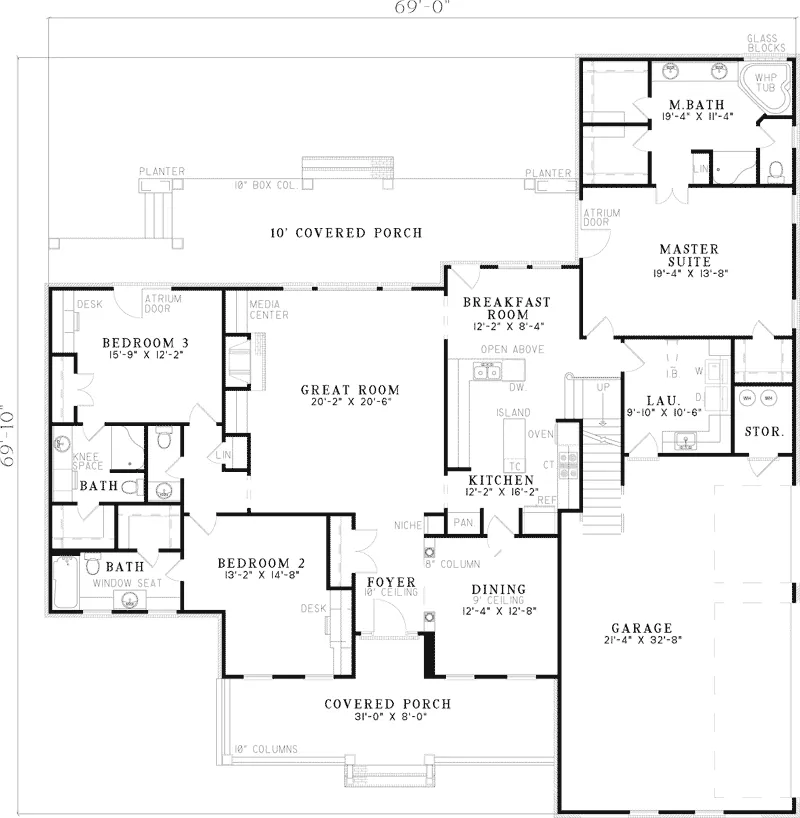Farmhouse Plan First Floor - Giancarlo Country Farmhouse 055D-0174 - Search House Plans and More