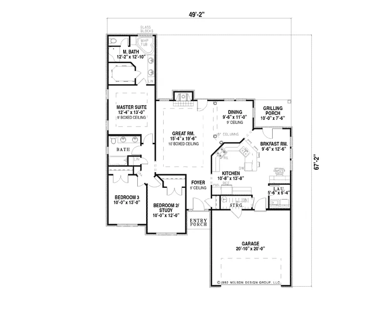 Southern House Plan First Floor - Wyckcliffe Traditional Home 055D-0179 - Shop House Plans and More
