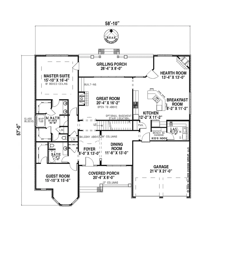 Shingle House Plan First Floor - Quinn Traditional Home 055D-0186 - Shop House Plans and More