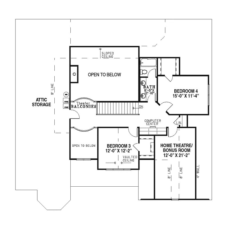 Country House Plan Second Floor - Quinn Traditional Home 055D-0186 - Shop House Plans and More