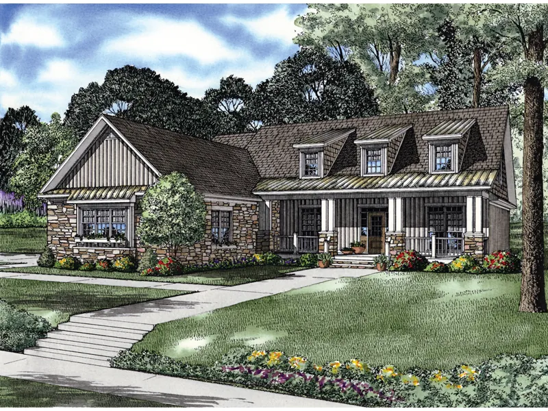 Acadian House Plan Front Image - Kenary Park Craftsman Home 055D-0187 - Search House Plans and More
