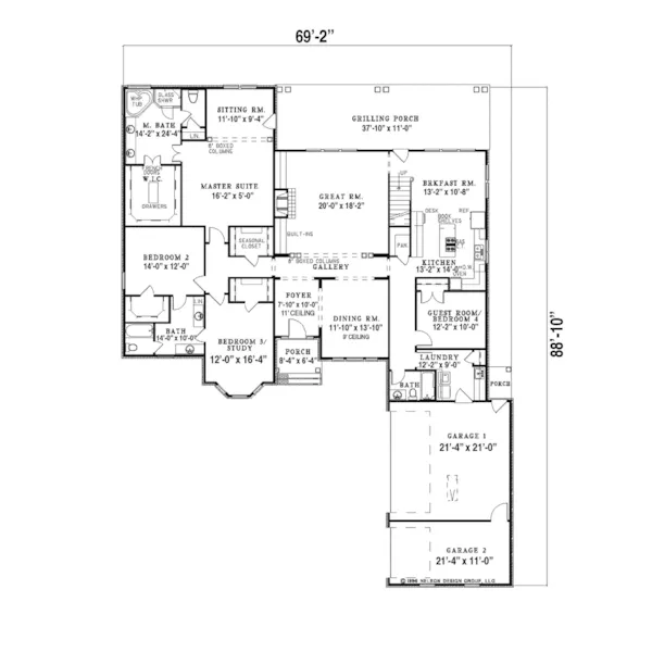 Luxury House Plan First Floor - Etham Hill Traditional Home 055D-0190 - Search House Plans and More