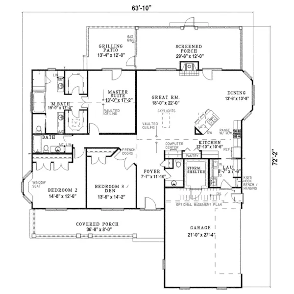 Southern House Plan First Floor - Delmont Country Home 055D-0193 - Search House Plans and More