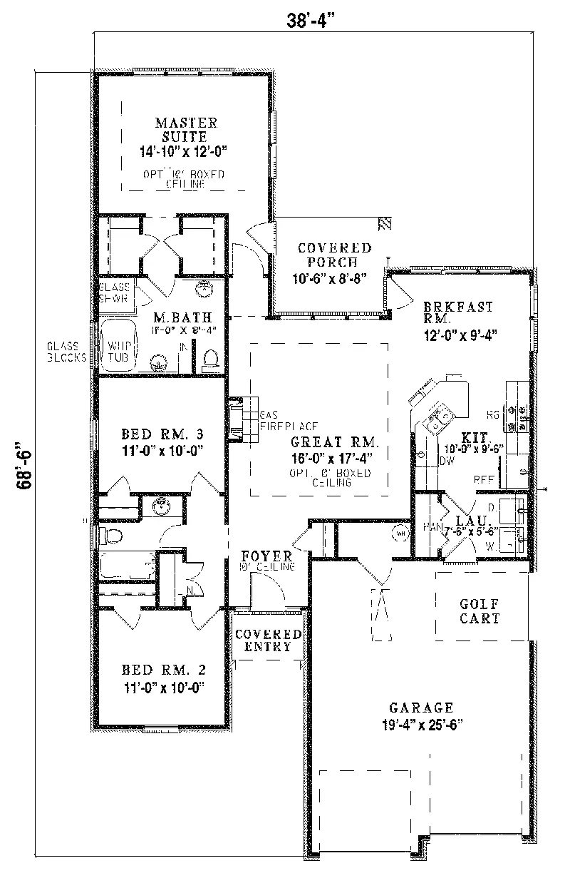 European House Plan First Floor - Willinda Traditional Ranch Home 055D-0194 - Shop House Plans and More