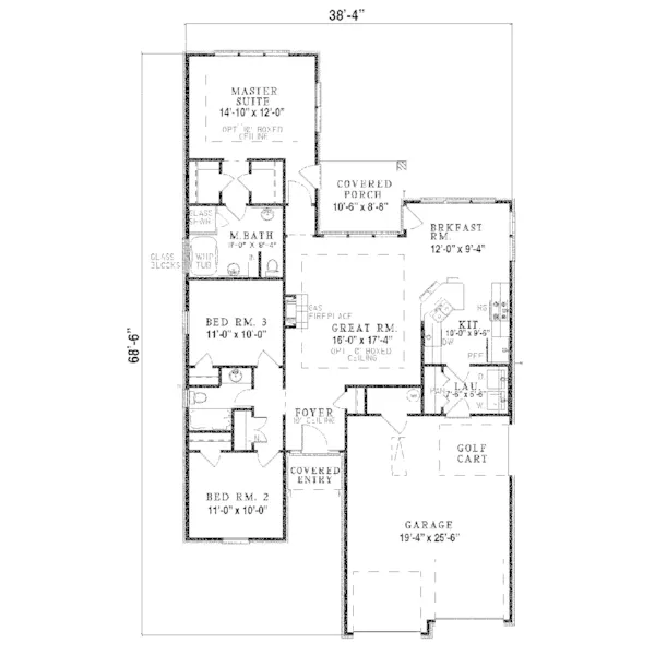 European House Plan First Floor - Willinda Traditional Ranch Home 055D-0194 - Shop House Plans and More