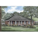 Neoclassical Ranch With Hip Roof Design And Columned Front Porch