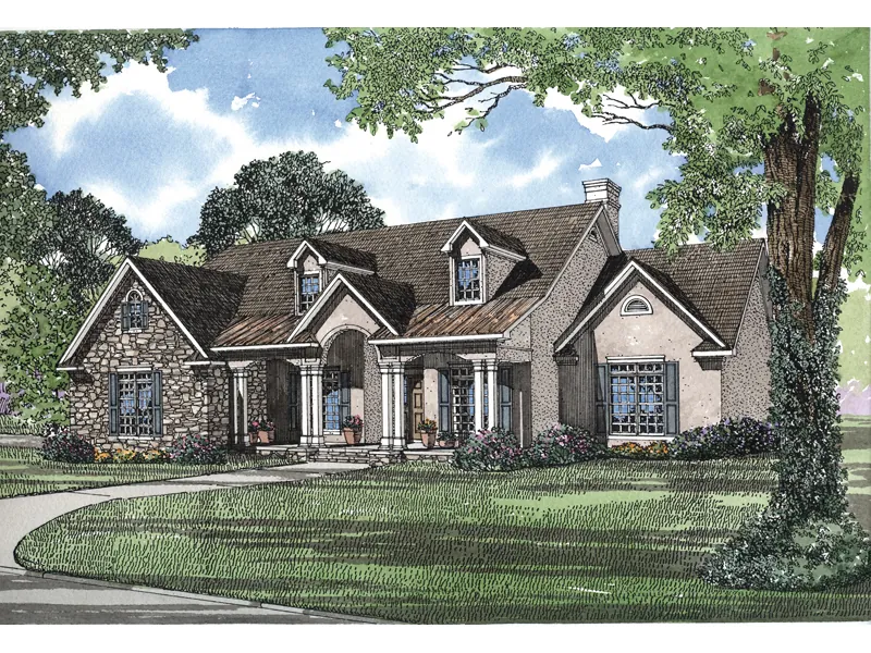 Ranch House Plan Front Image - Claudius Ranch Home 055D-0197 - Search House Plans and More
