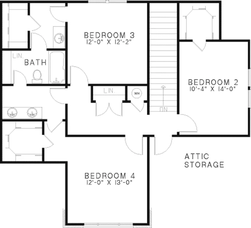 Southern House Plan Second Floor - Baumgartner Traditional Home 055D-0200 - Search House Plans and More