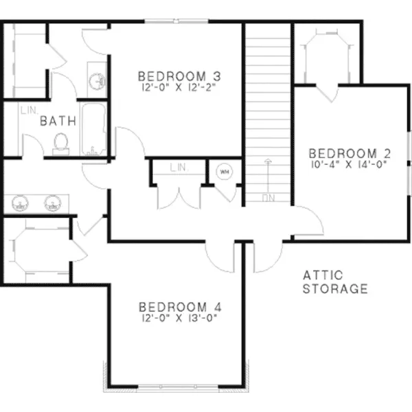 Southern House Plan Second Floor - Baumgartner Traditional Home 055D-0200 - Search House Plans and More