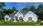 Luxurious All Brick Ranch With Multiple Gables And Arched Windows