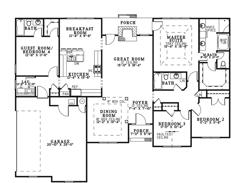 Ranch House Plan First Floor - Fernleaf Ranch Home 055D-0205 - Search House Plans and More
