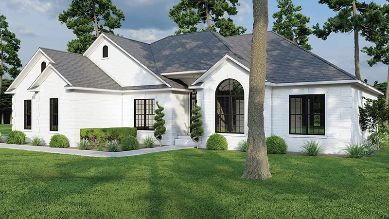Traditional House Plan Front Photo 01 - Fernleaf Ranch Home 055D-0205 - Search House Plans and More