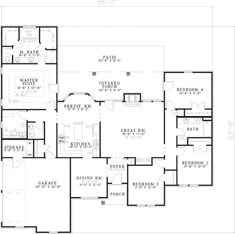 Country House Plan First Floor - Noelani Traditional Home 055D-0208 - Shop House Plans and More