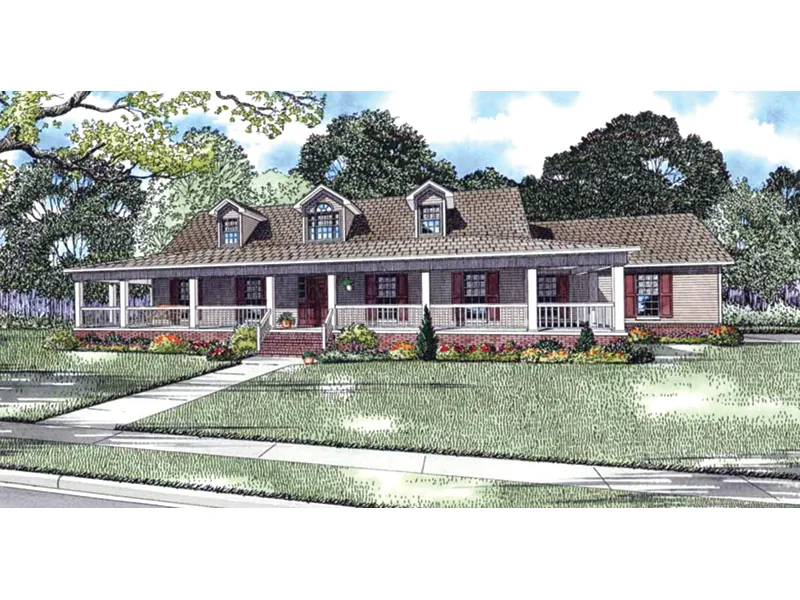 Farmhouse Plan Front Image - Welsberg Lowcountry Home 055D-0213 - Shop House Plans and More