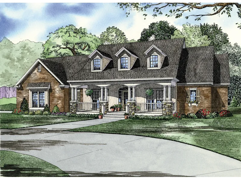 Southern House Plan Front Image - Kenora Park Country Home 055D-0214 - Search House Plans and More