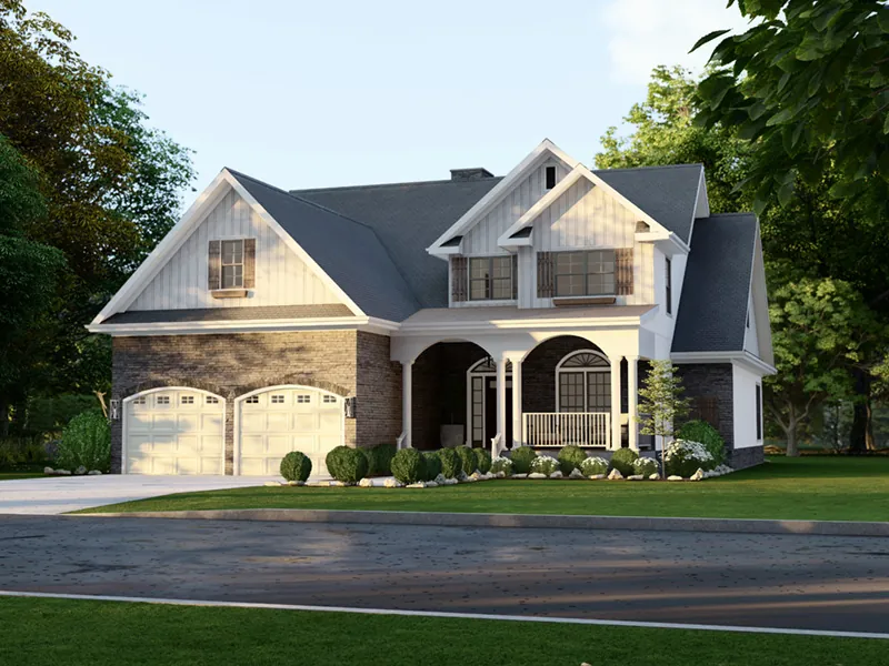 Arts & Crafts House Plan Front Photo 04 - Charlevoix Creek Country Home 055D-0215 - Search House Plans and More