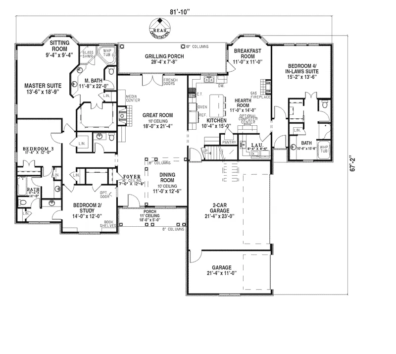 Country House Plan First Floor - Maderia Place European Home 055D-0217 - Shop House Plans and More