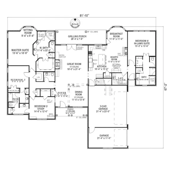 Sunbelt House Plan First Floor - Maderia Place European Home 055D-0217 - Shop House Plans and More