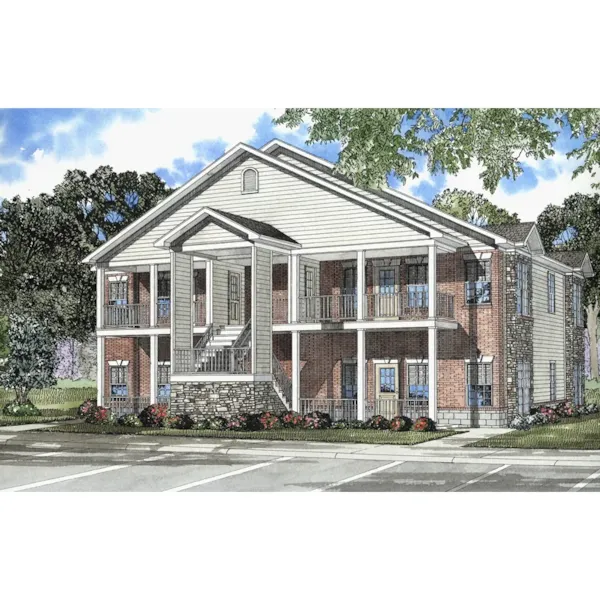 Stone And Brick Accented Multi-Family Plan