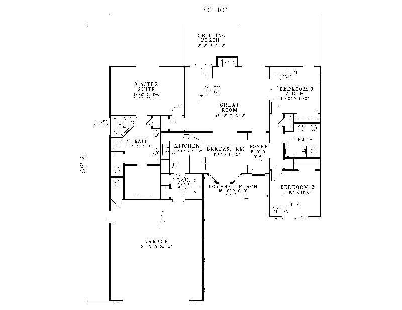 Country House Plan First Floor - Kilbourne Traditional Home 055D-0222 - Search House Plans and More