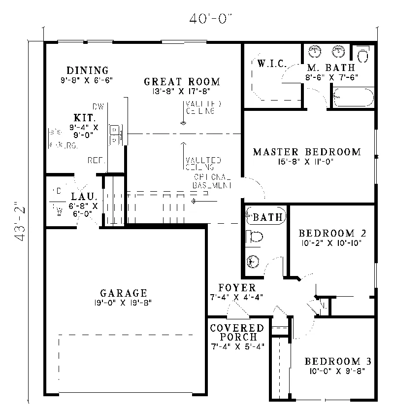 Contemporary House Plan First Floor - Wilson Creek Ranch Home 055D-0233 - Shop House Plans and More