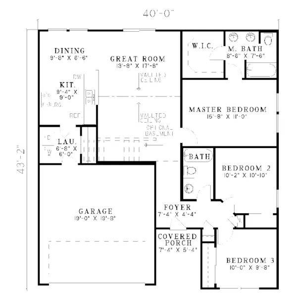 Contemporary House Plan First Floor - Wilson Creek Ranch Home 055D-0233 - Shop House Plans and More