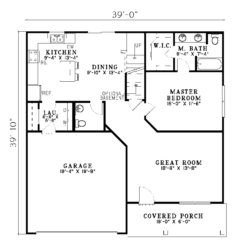 Southern House Plan First Floor - Cleveland Country Home 055D-0234 - Search House Plans and More