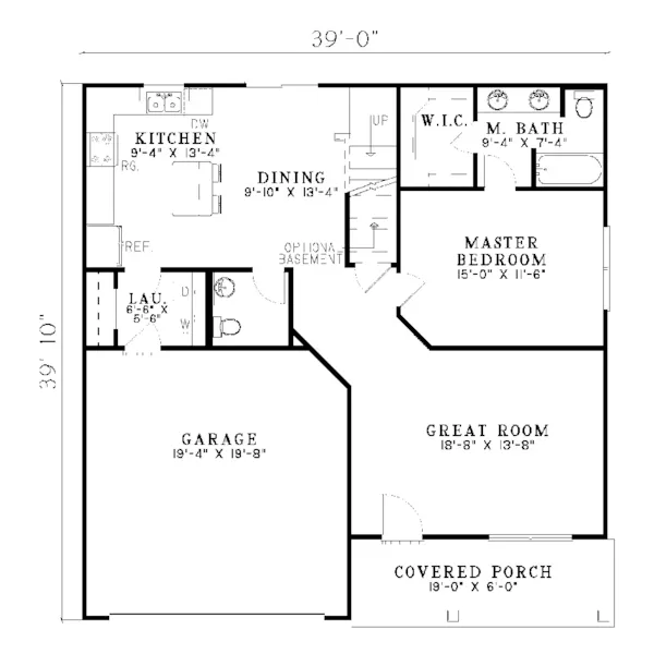 Bungalow House Plan First Floor - Cleveland Country Home 055D-0234 - Search House Plans and More