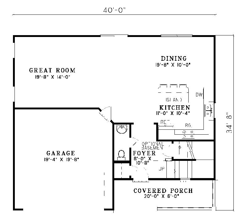 Southern House Plan First Floor - Norgate Country Home 055D-0235 - Shop House Plans and More