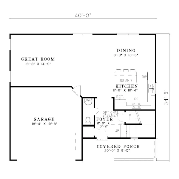 Traditional House Plan First Floor - Norgate Country Home 055D-0235 - Shop House Plans and More