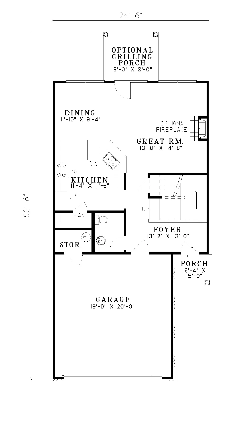Southern House Plan First Floor - Woodbridge Creek Country Home 055D-0242 - Shop House Plans and More