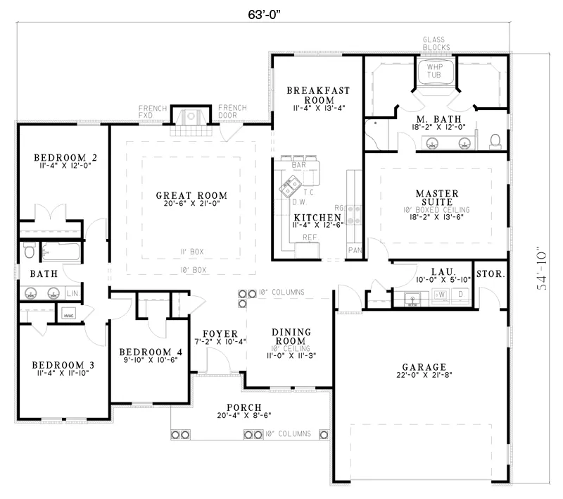 Contemporary House Plan First Floor - Jennifer Ranch Home 055D-0246 - Search House Plans and More