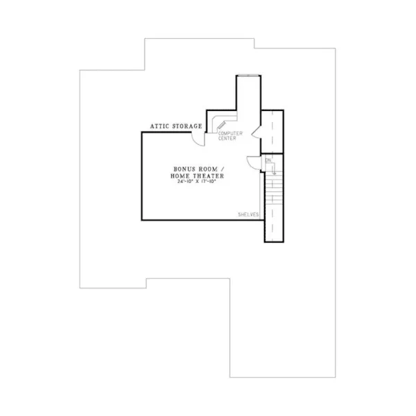 Ranch House Plan Second Floor - Fairbanks Traditional Home 055D-0248 - Search House Plans and More