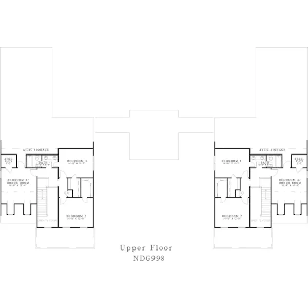 Southern House Plan Second Floor - Galliano Country Duplex Home 055D-0253 - Search House Plans and More