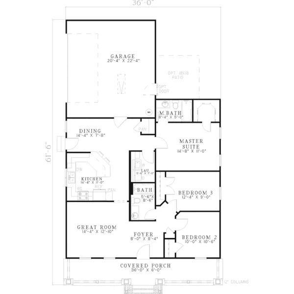 Country House Plan First Floor - Woodmont Ranch Acadian Home 055D-0256 - Shop House Plans and More